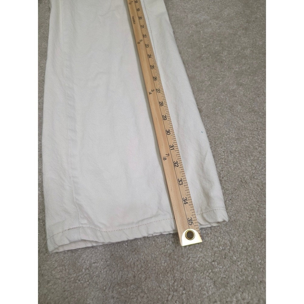 We The Free Free People Wide Leg Jeans Cream Off White Contrast Stitch Size 25 - Picture 3 of 12